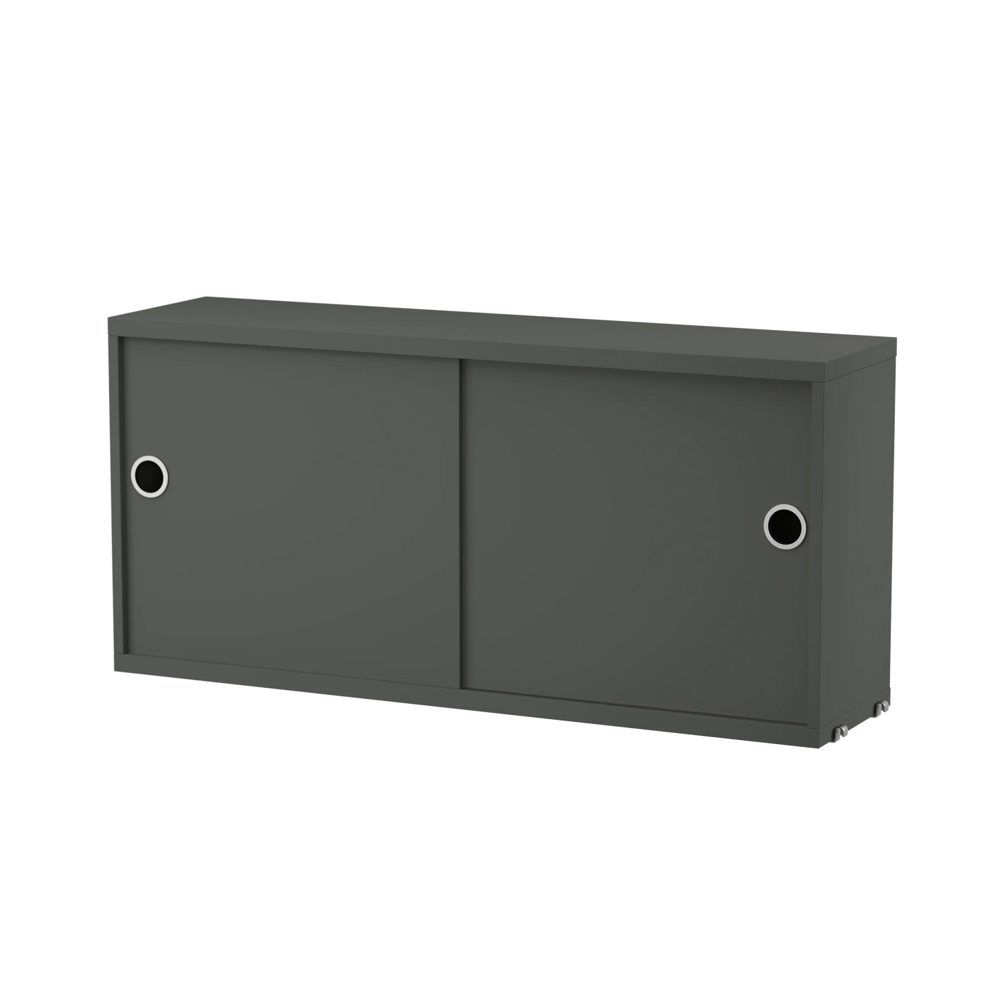 Cabinet with sliding door - W78 x D20 x H37, Dark grey - image 3