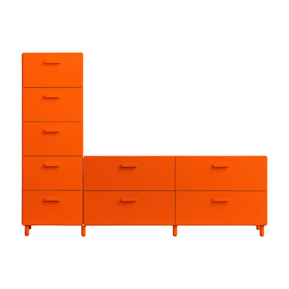 One low and one tall Relief drawer with legs Orange - image 4