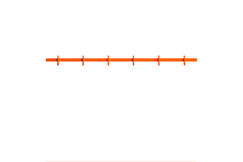 Relief Hook rail, Medium - W82, Orange