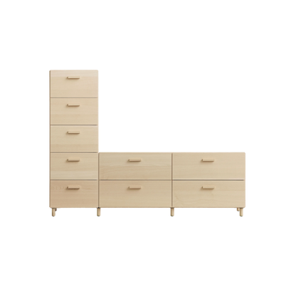 One low and one tall Relief drawer with legs Ash - image 3