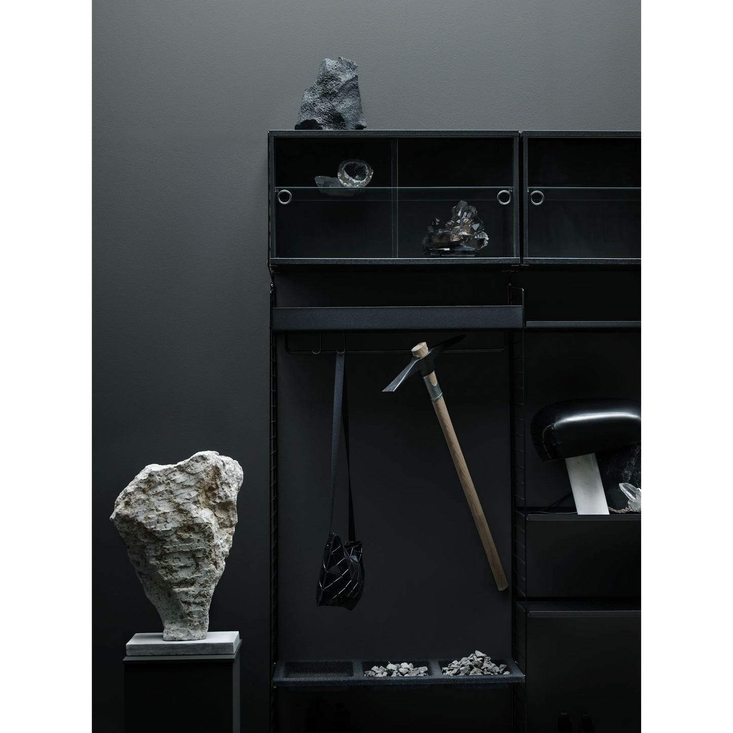 Metal shelf high edge - W78 x D30, Black - image 2