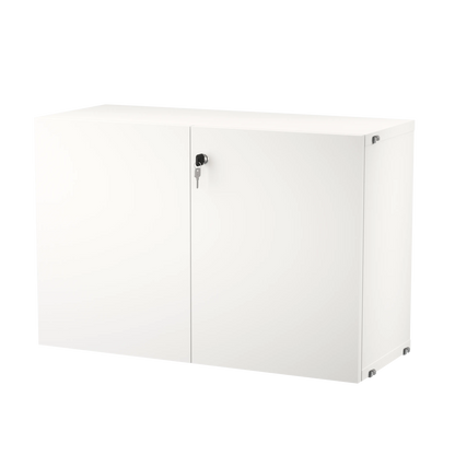 Cabinet with lock - W78 x D32.2 x H52, White - image 3