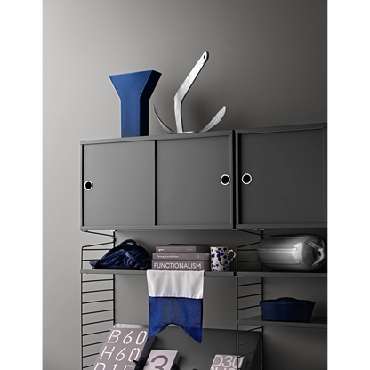 Cabinet with sliding door - W78 x D30 x H42, Dark grey - image 2