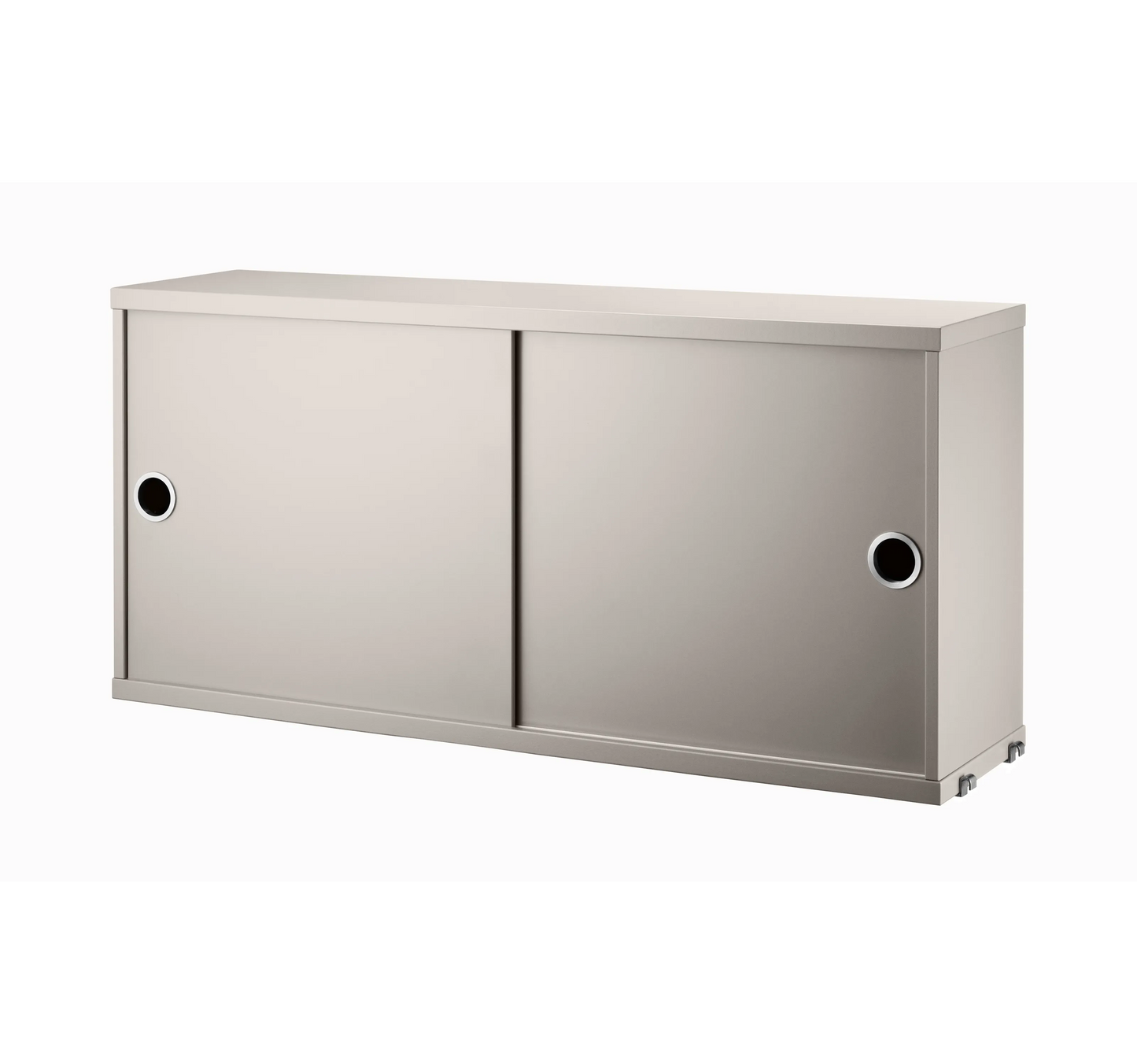 Cabinet with sliding door - W78 x D20 x H37, Beige - image 3