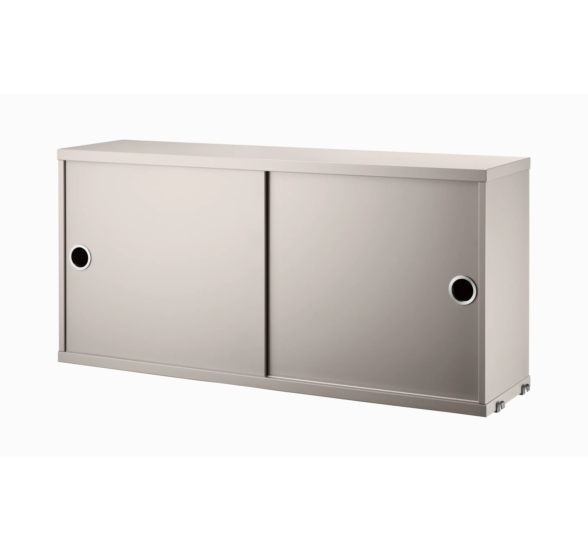 Cabinet with sliding door - W78 x D20 x H37, Beige - image 3