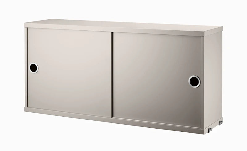 Cabinet with sliding door - W78 x D20 x H37, Beige