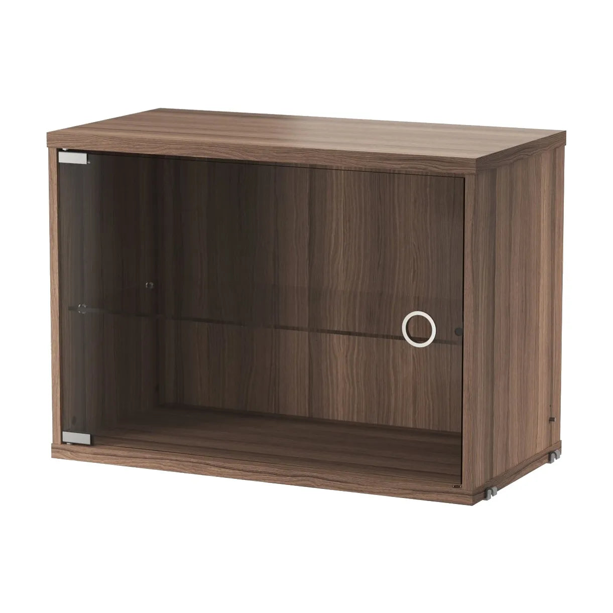 Display cabinet with swing glass door - W58 x D30 x H42, Walnut - image 4