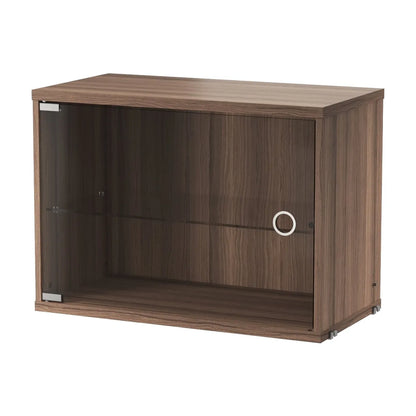 Display cabinet with swing glass door - W58 x D30 x H42, Walnut - image 4