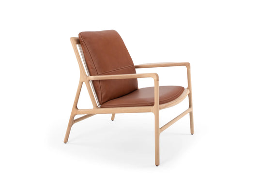Dedo Easy Chair - Dedo Easy Chair - Dakar leather 2732 Whisky Oiled Oak White Oil