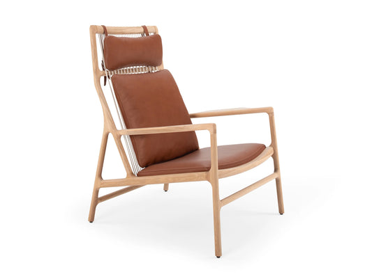 Dedo Lounge Chair - Dedo Lounge Chair - Dakar leather 2732 Whisky Oiled Oak White Oil