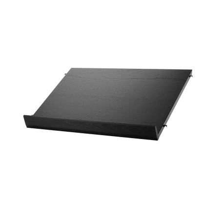 Magazine shelf solid - W58 x D30 x H15, Black stained ash - image 2
