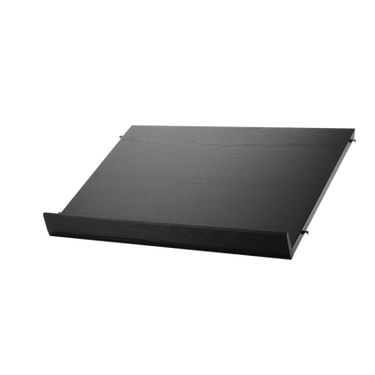 Magazine shelf solid - W58 x D30 x H15, Black stained ash