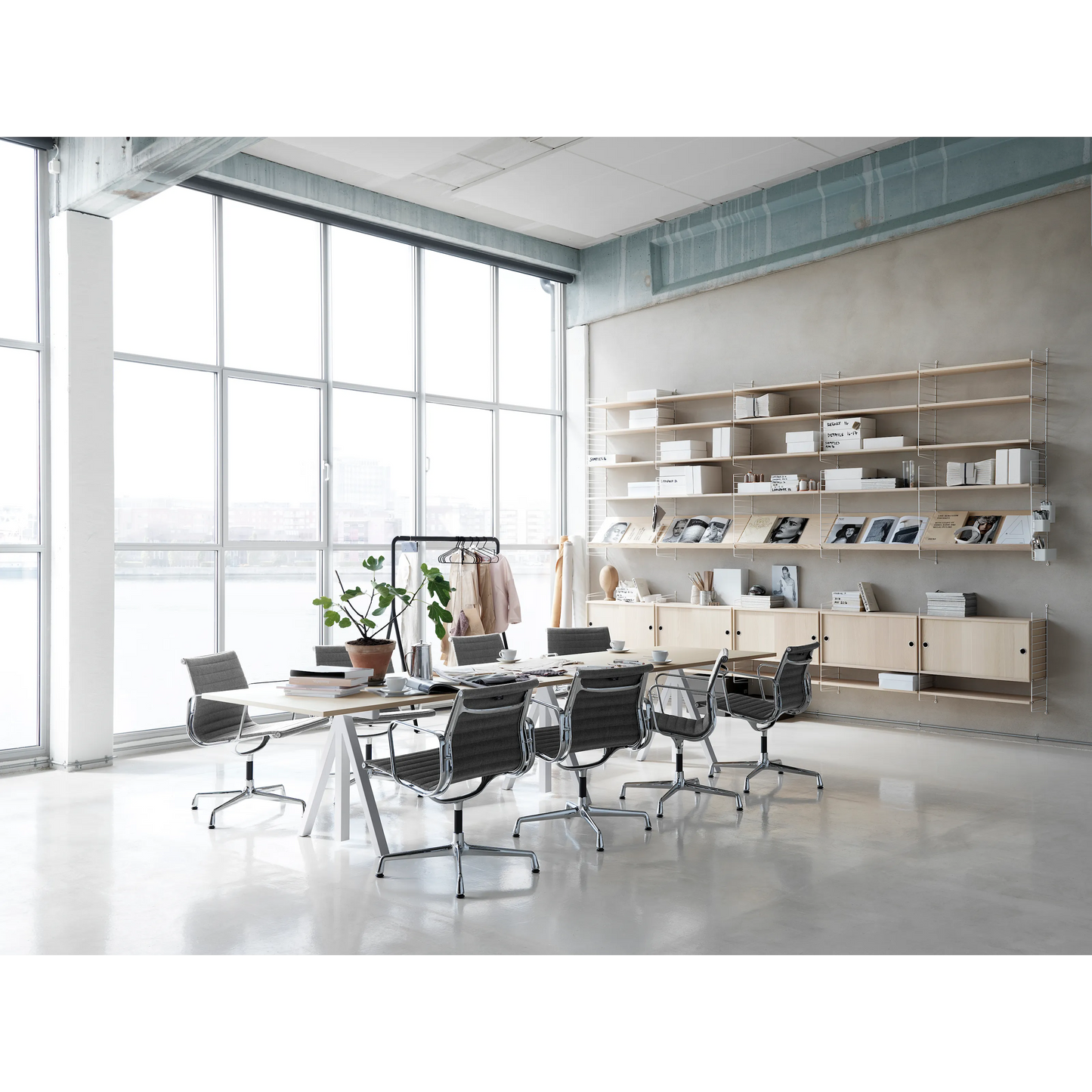 Height-adjustable conference tables 360x90 White/Ash - image 2
