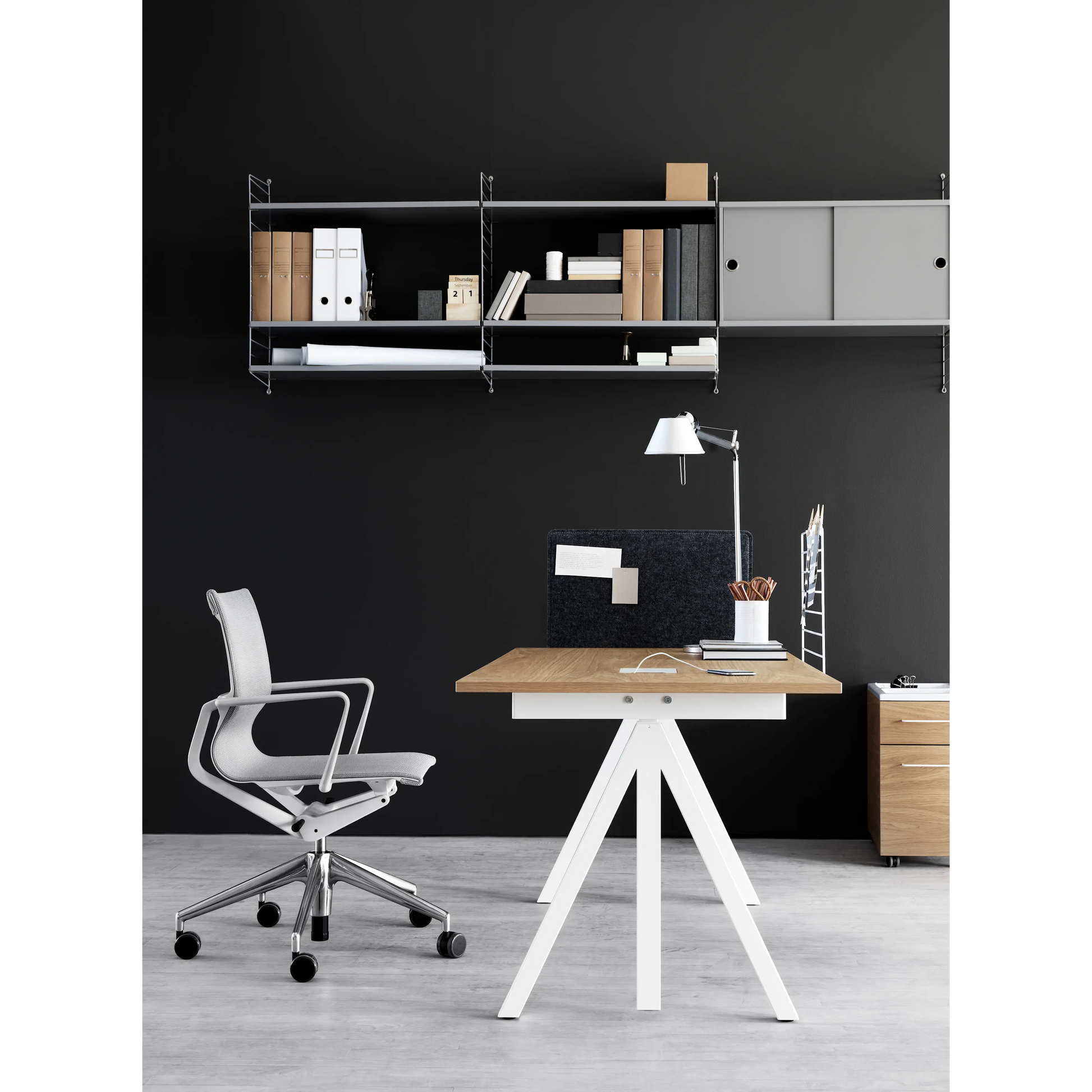 Height-adjustable work desk 140x78 White/Oak - image 2