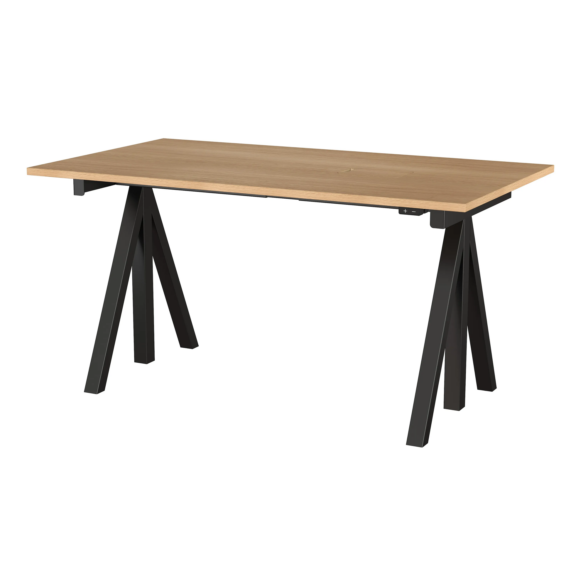 Height-adjustable work desk 140x78 Oak/Black - image 3