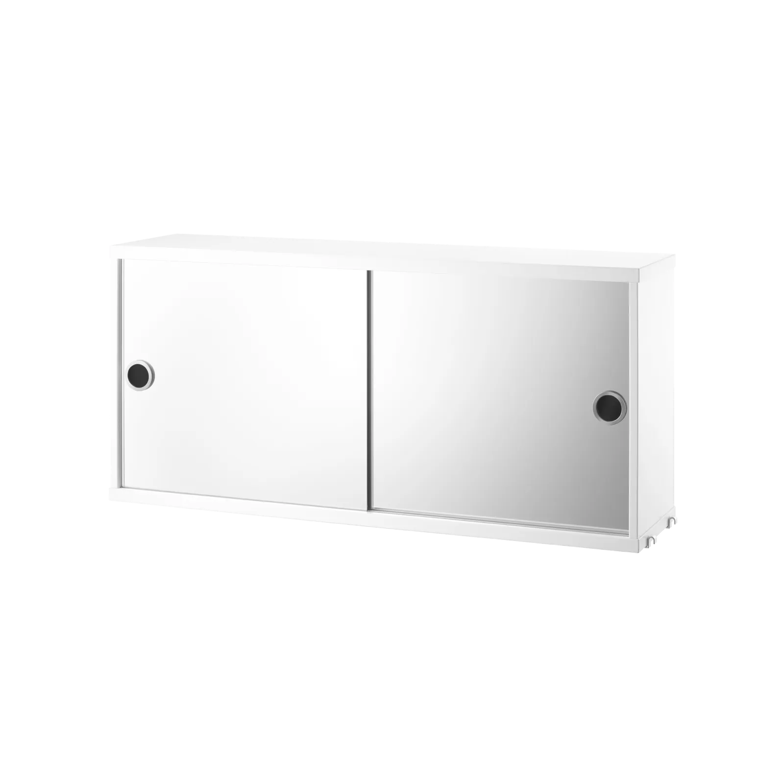 Cabinet with sliding mirror door - W78 x D20 x H37, White - image 3