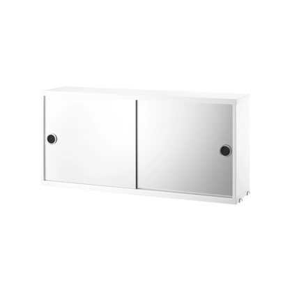 Cabinet with sliding mirror door - W78 x D20 x H37, White - image 3
