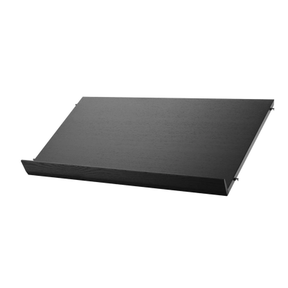 Magazine shelf solid - W78 x D30 x H15, Black stained ash - image 3