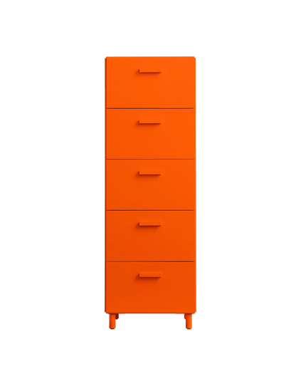 Relief Chest of drawers, tall Orange