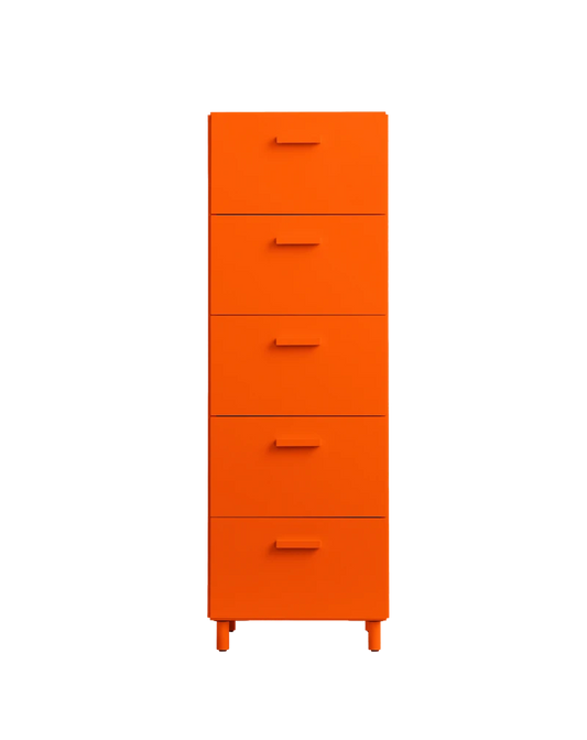 Relief Chest of drawers, tall Orange
