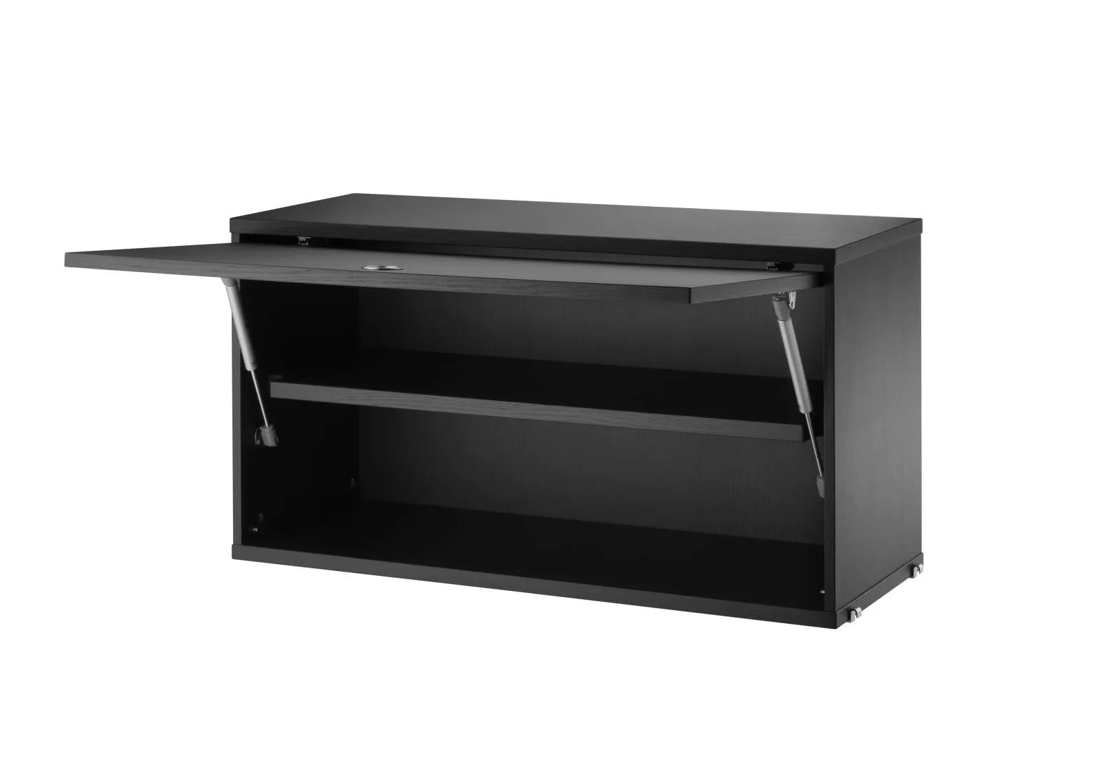 Cabinet with flip door - W78 x D30 x H42, Black stained ash - image 2