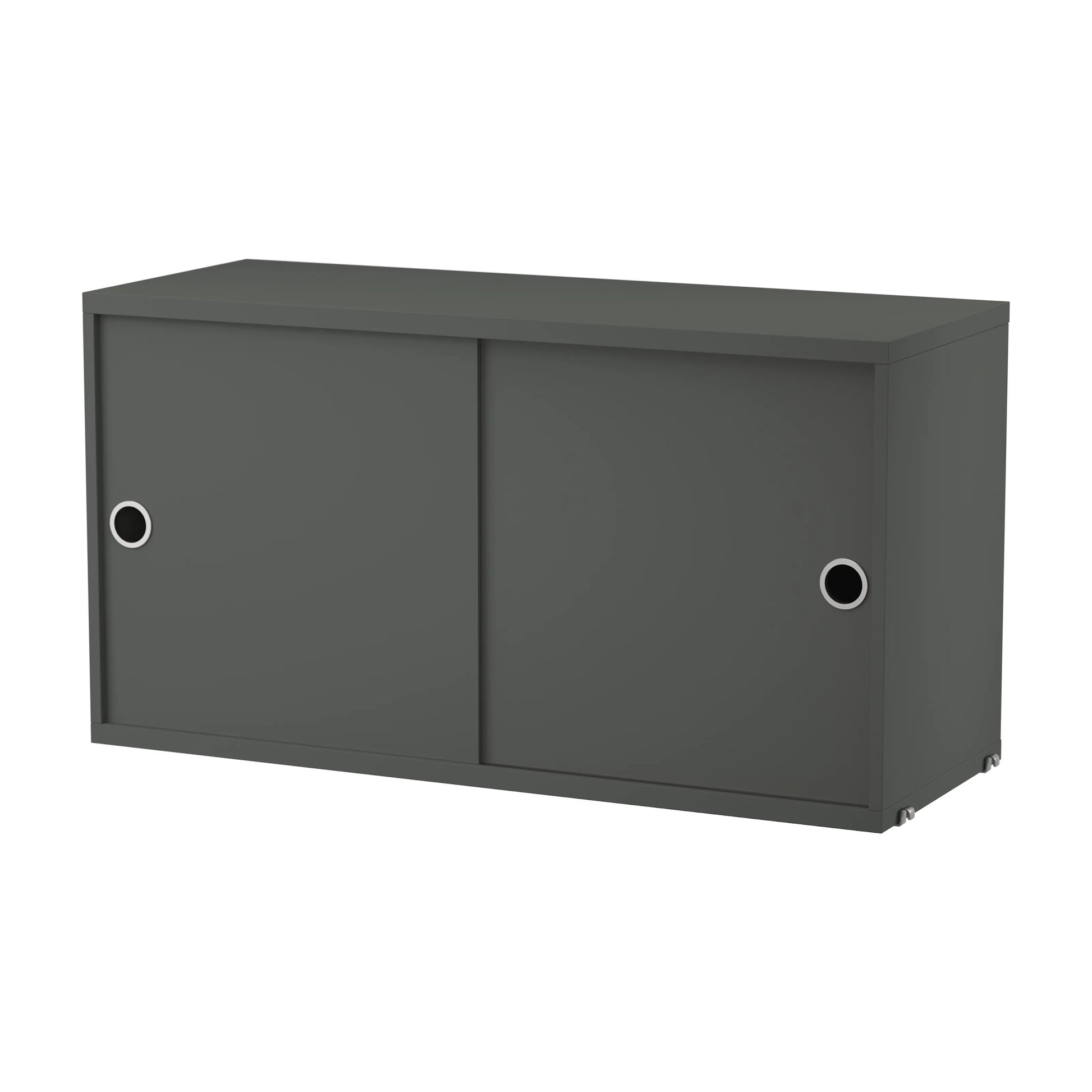 Cabinet with sliding door - W78 x D30 x H42, Dark grey - image 4