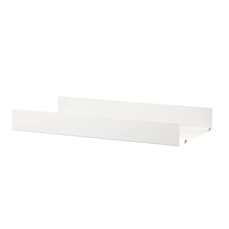 Metal shelf high edge - W58 x D30, White