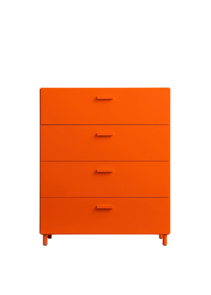 Relief Chest of drawers, wide Orange