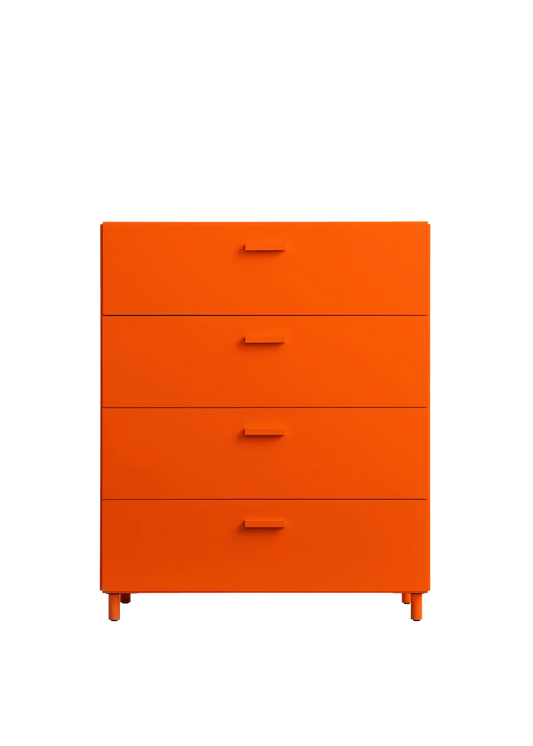 Relief Chest of drawers, wide Orange