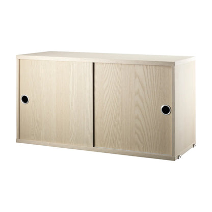 Cabinet with sliding door - W78 x D30 x H42, Ash - image 4