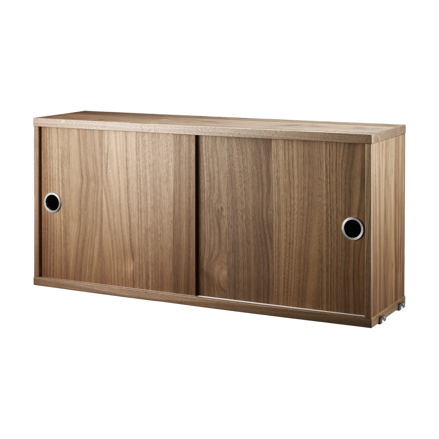 Cabinet with sliding door - W78 x D20 x H37, Walnut - image 4