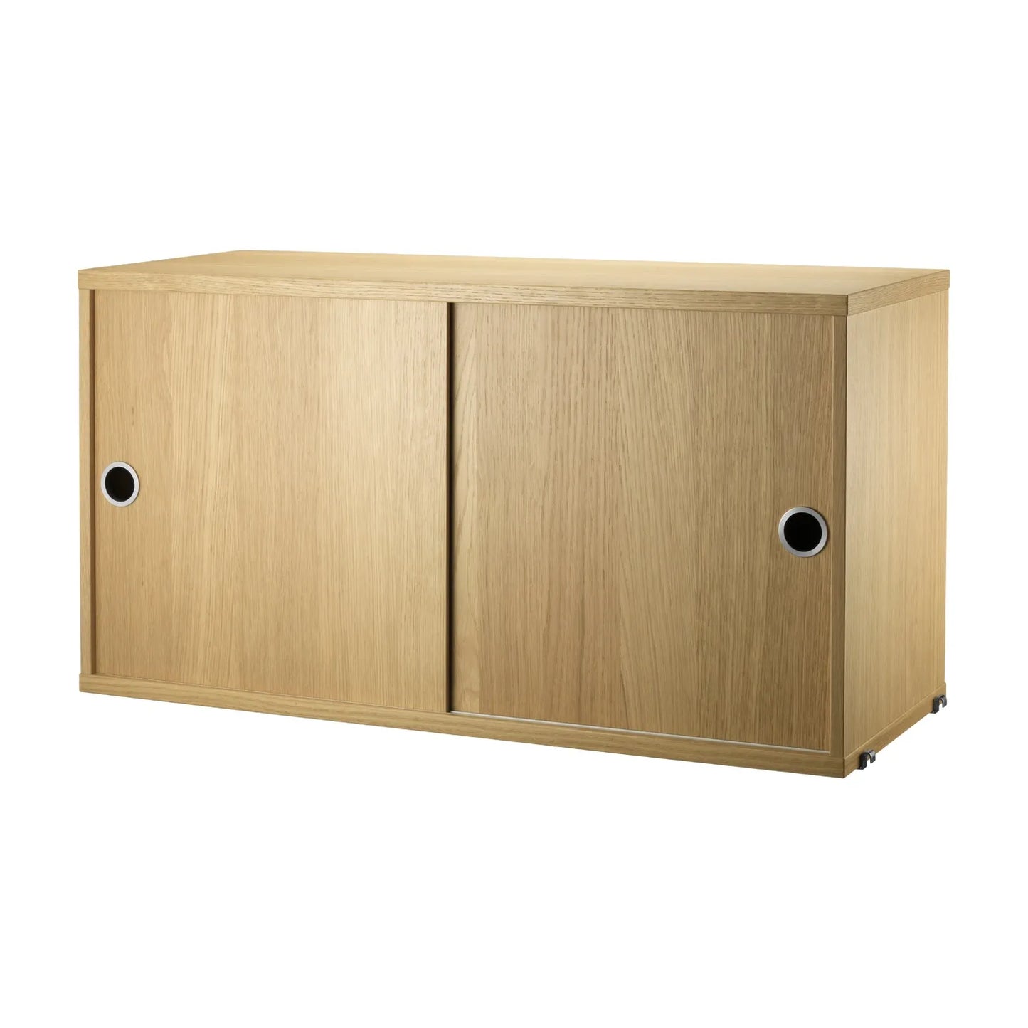 Cabinet with sliding door - W78 x D30 x H42, Oak - image 4
