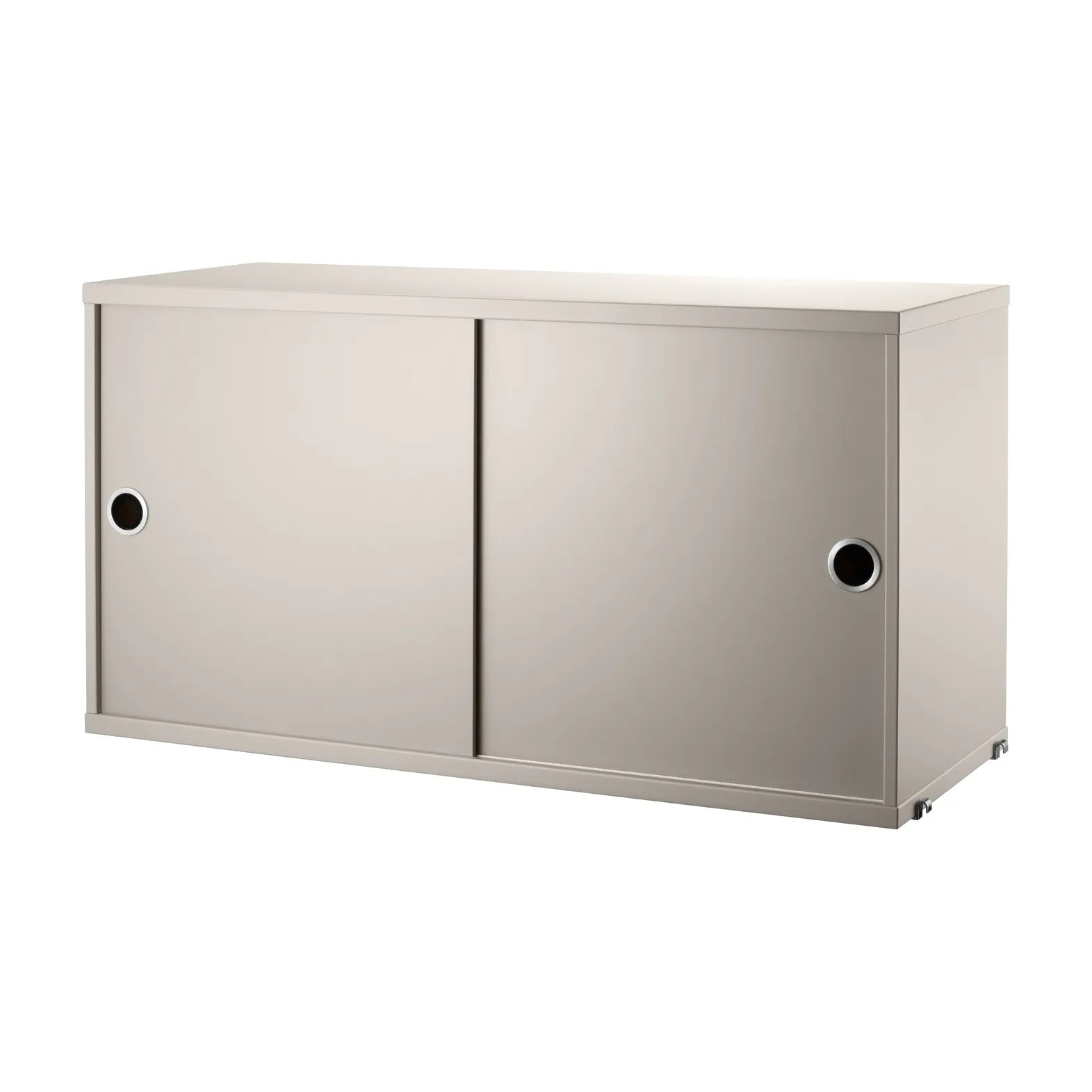 Cabinet with sliding door - W78 x D30 x H42, Beige - image 4