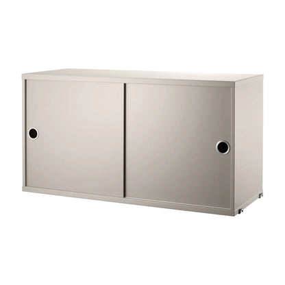 Cabinet with sliding door - W78 x D30 x H42, Beige - image 4