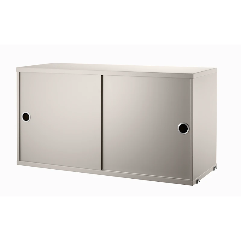 Cabinet with sliding door - W78 x D30 x H42, Beige