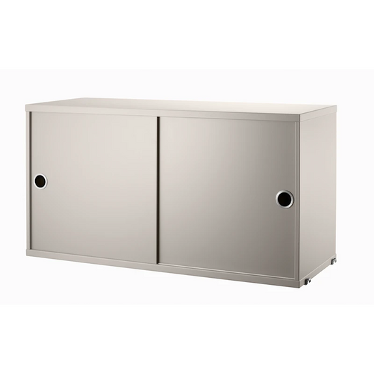 Cabinet with sliding door - W78 x D30 x H42, Beige