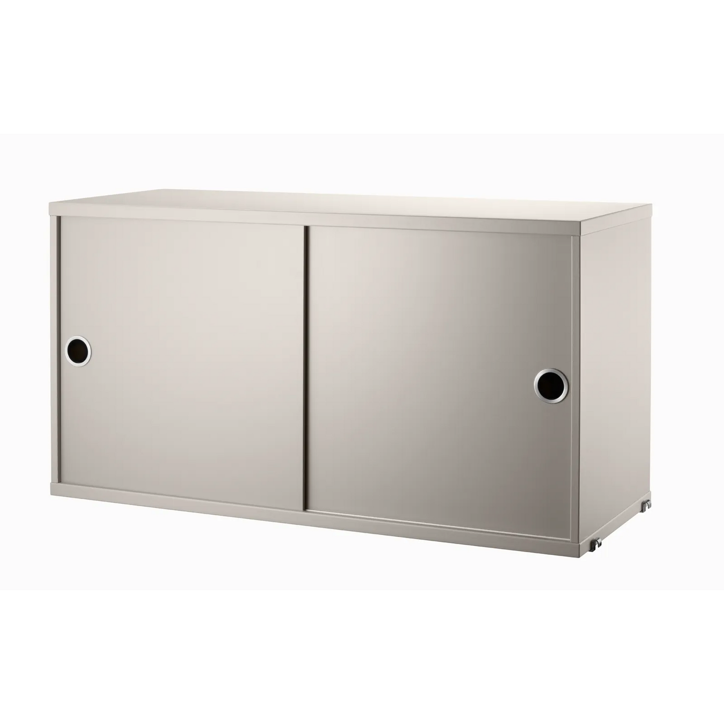 Cabinet with sliding door - W78 x D30 x H42, Beige - image 3