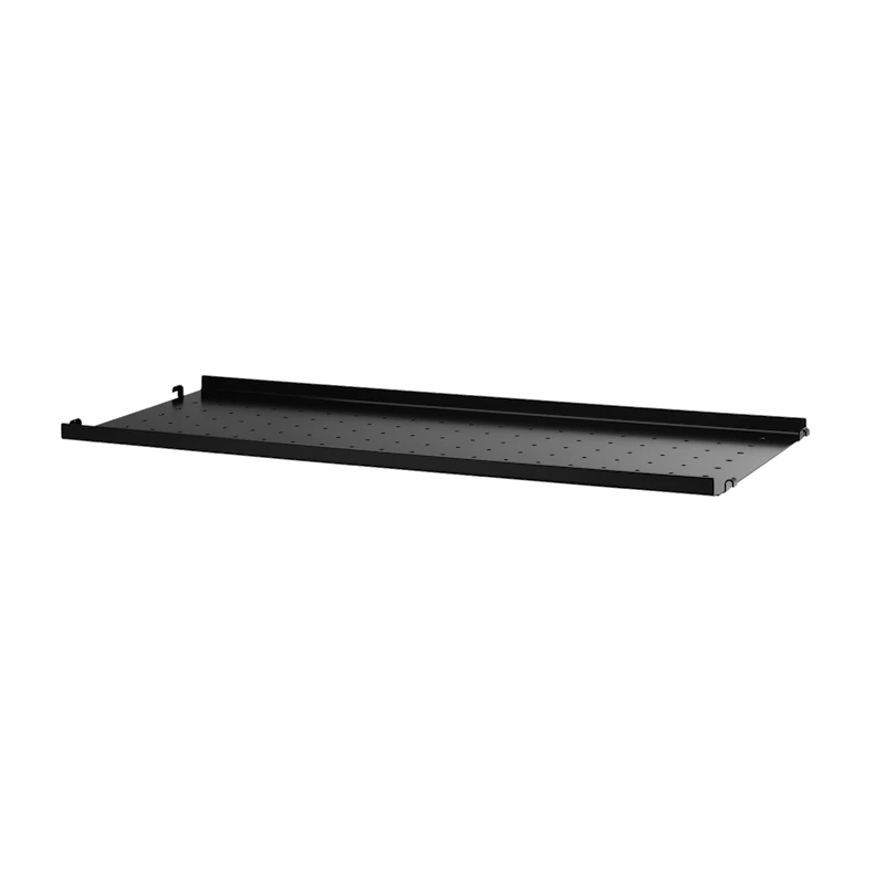 Metal shelf low edge - W78 x D30, Black