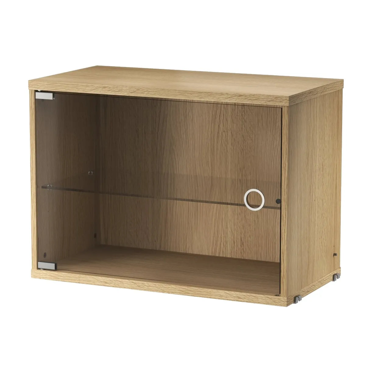 Display cabinet with swing glass door - W58 x D30 x H42, Oak - image 3