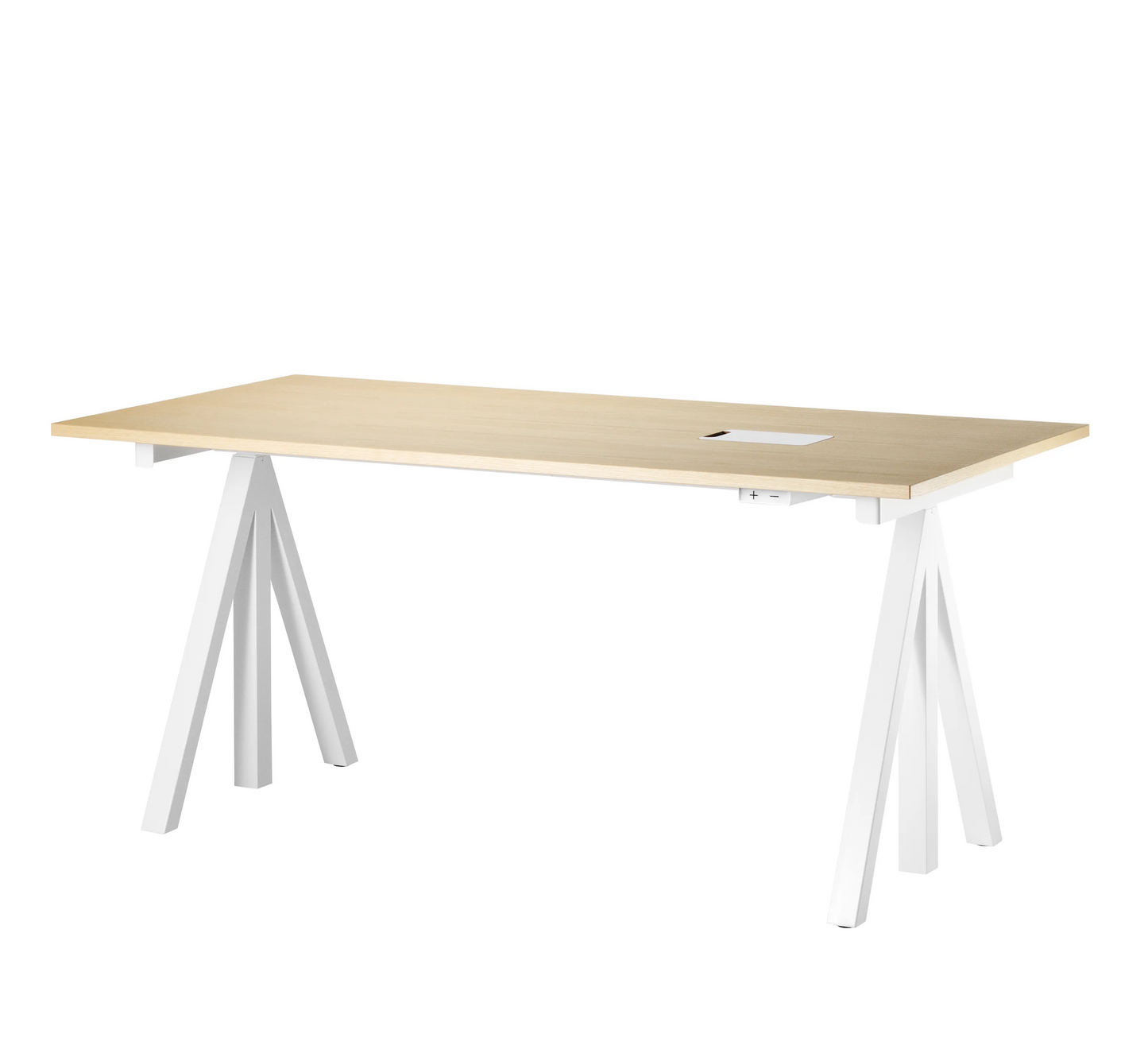 Height-adjustable work desk 160x78 White/Ash - image 3