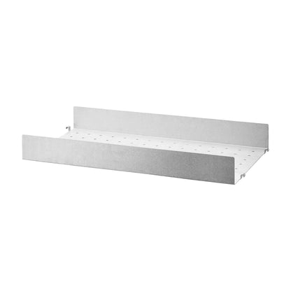 Metal shelf high edge galvanized - W58 x D30, Galvanized - image 4