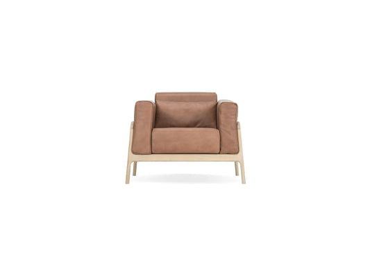 Fawn Armchair - Fawn Armchair - Dakar leather 2732 Whisky Oiled Oak White Oil