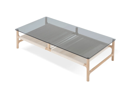 Fawn Coffee & Side Table - Fawn Coffee Table 120 x 60 - Glass Oiled Oak White Oil