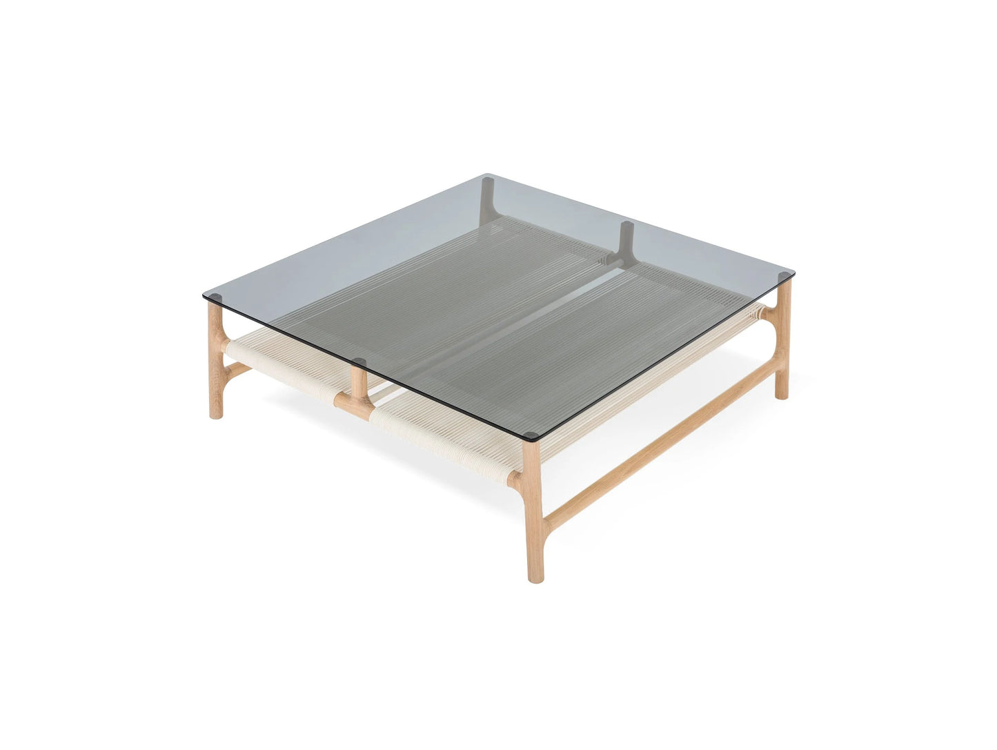 Fawn Coffee & Side Table - Fawn Coffee Table 90 x 90 - Glass Oiled Oak White Oil