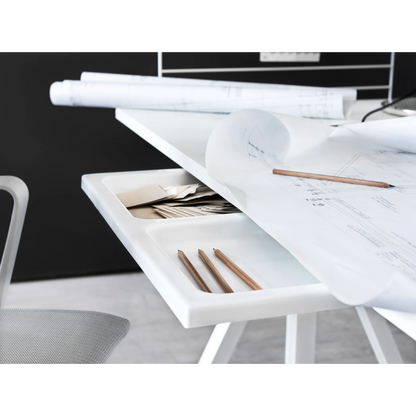 Height-adjustable conference tables 360x90 White/White laminate - image 2