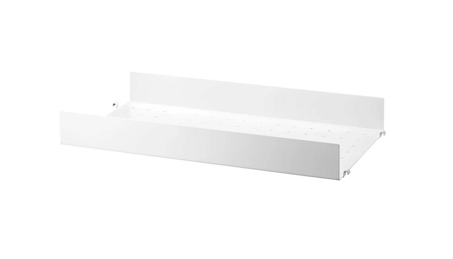 Metal shelf high edge - W58 x D30, White - image 3