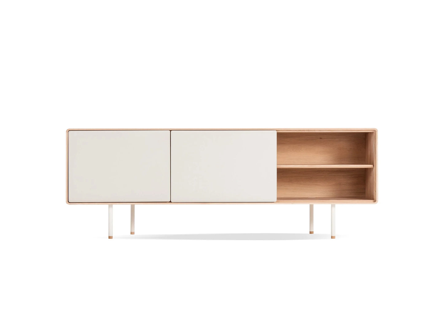 Fina Sideboard - Fina Sideboard 180 - Linoleum Mushroom Powder-coated RAL 1013 Mushroom Oiled Oak White Oil