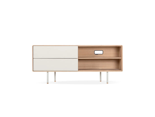 Fina Sideboard - Fina Sideboard 150 - Linoleum Mushroom Powder-coated RAL 1013 Mushroom Oiled Oak White Oil