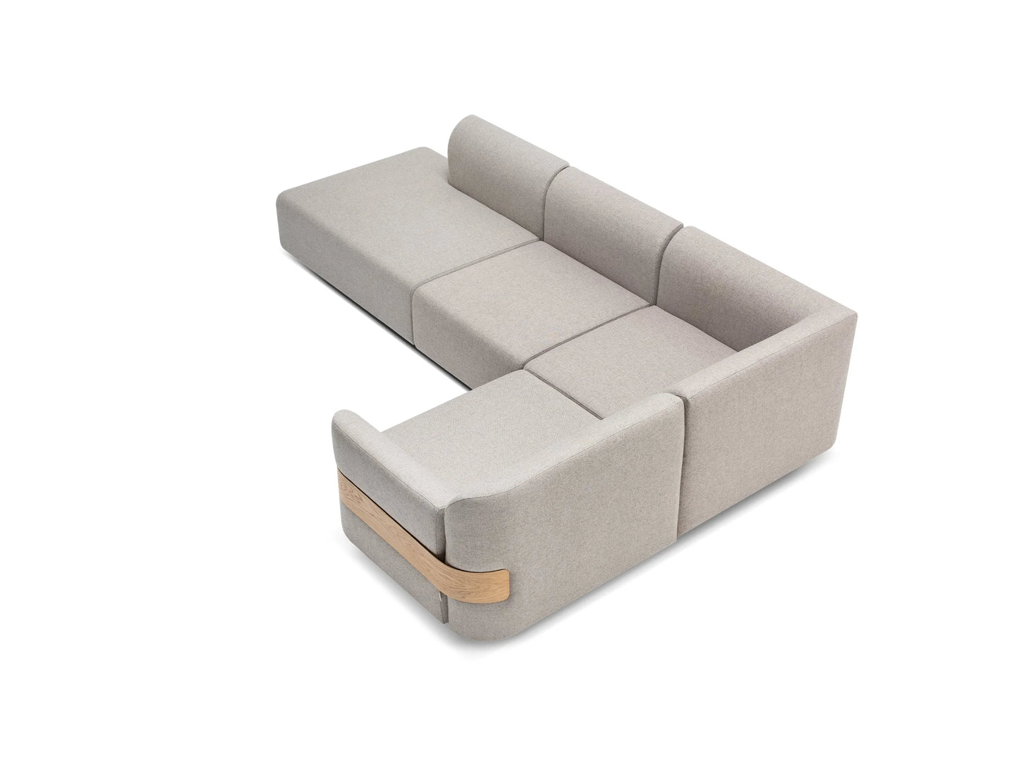 Hugg Modular Sofa - Hugg Modular Sofa Corner - HC 80 - Yoredale UDA08 Gayle Lacquered Oak RAL 9005 Black