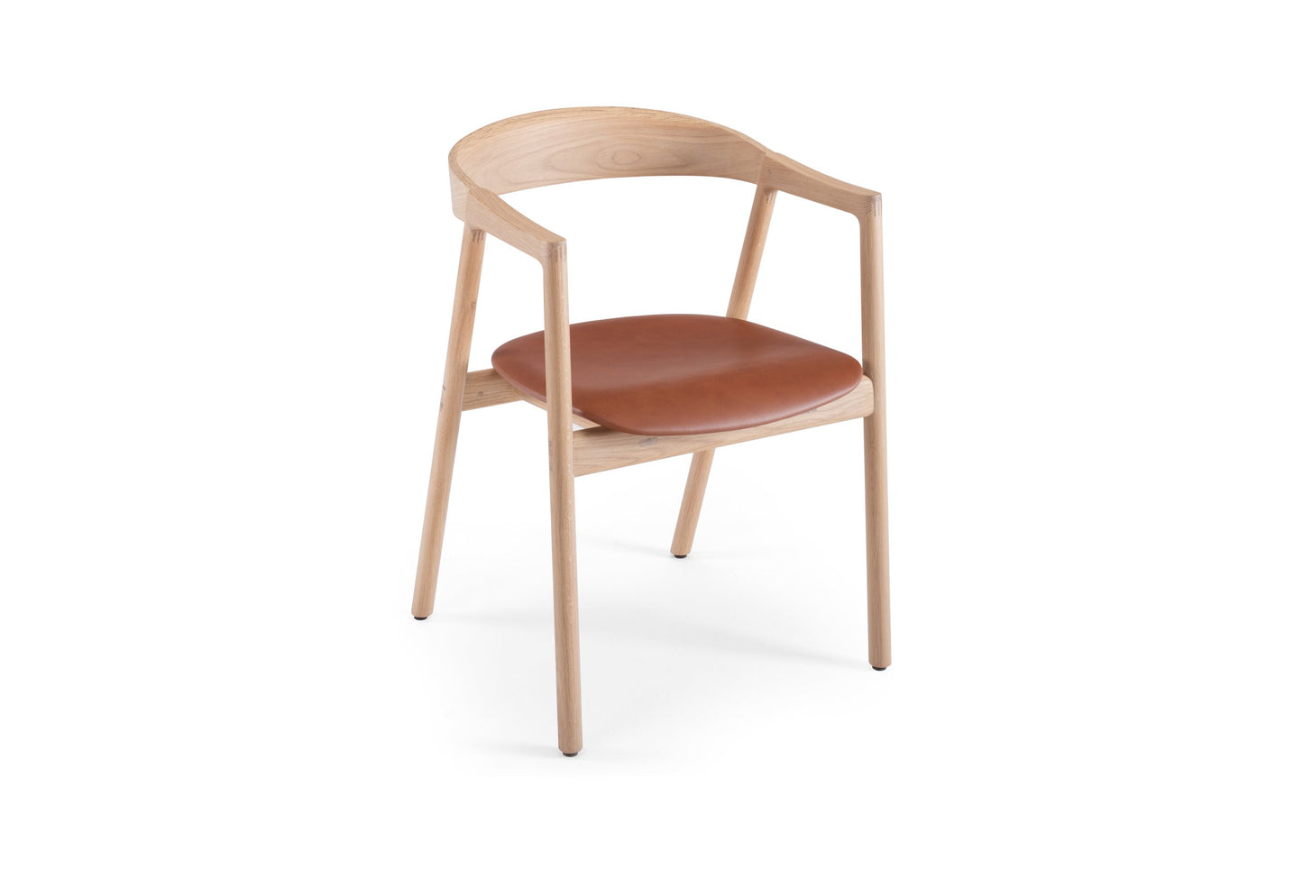 Muna Chair - Muna Chair - Dakar leather 2732 Whisky Oiled Oak White Oil